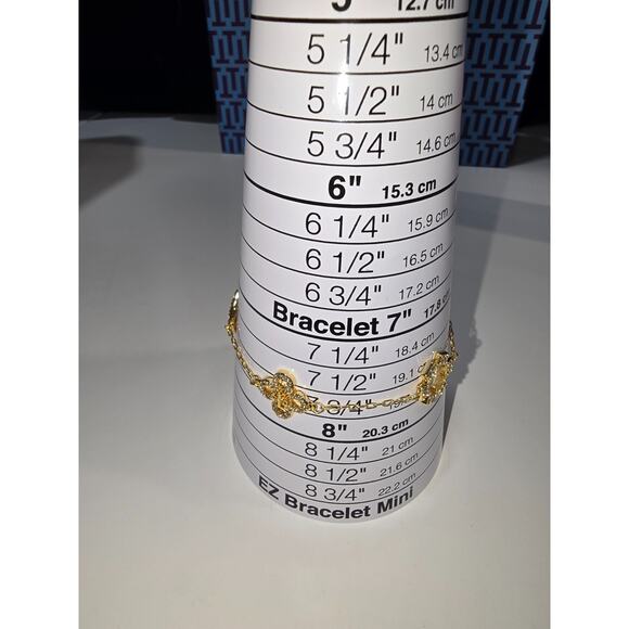 Tory Burch Kira Clover Pavé Bracelet - Tory Gold Tone-Adjustable NWT - Picture 9 of 9